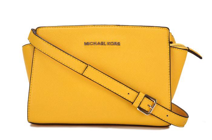 michael kors selma mini messenger gul For Engros 9enkk